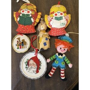 Vintage  Handmade Christmas Ornaments  Lot of 6